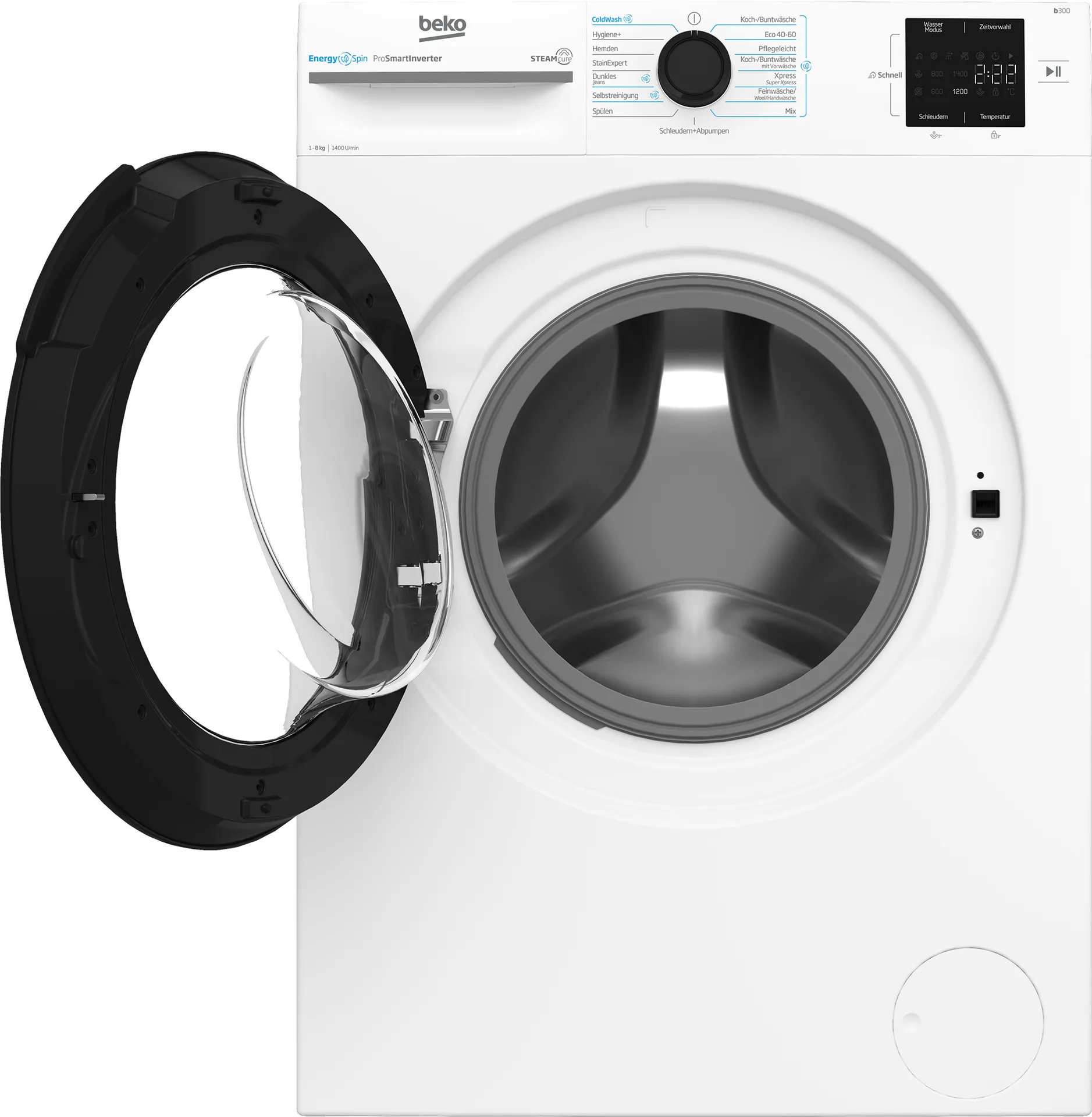 Beko b300 BM3WFU3841X Waschmaschine Frontlader 8 kg 1351 RPM Weiß – Bild 3