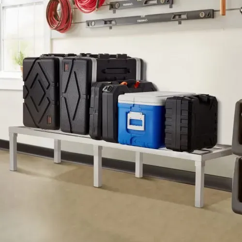 VEVOR Aluminium-Stauregal, 60 x 20 Zoll großes kommerzielles Bodenregal für Lebensmittel, 12 Zoll über dem Boden, 1800 lbs Tragkraft, komplett verschweißtes Aluminium-Lagerregal, zur Lagerung in Restaurants, Küchen, Garagen und Fahrzeugen – Bild 7