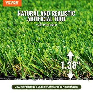 VEVOR Kunstrasen 1830x3050mm Rasenteppich Meterware PP+PE-Materialien Kunstrasenteppich 35mm Florhöhe mit Entwässerungslöchern Ideal für Außengärten Innenhöfe VEVOR Kunstrasen 1830x3050mm Rasenteppich Meterware PP+PE-Materialien Kunstrasenteppich 35mm Florhöhe mit Entwässerungslöchern Ideal für Außengärten Innenhöfe