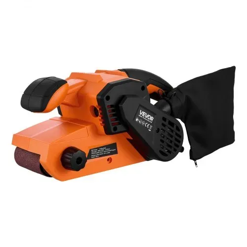 VEVOR 750W Bandschleifer Elektrischer Holzschleifer 7,6x53,3cm Bandgröße, 3,2-6,2m/s Drehzahlregelung, 10 Schleifbänder, 2 Staubbeutel, 3m Netzkabel, Staubsaugeradapter, 2-in-1 Hand- & Tischgerät – Bild 9