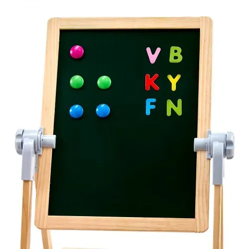 VEVOR Kunststaffelei für Kinder, 2-in-1-Kunststaffelei aus Holz, doppelseitig, mit magnetischem Whiteboard und Kreidetafel, verstellbares, stehendes, drehbares, faltbares Zeichenbrett mit Malzubehör für Jungen und Mädchen – Bild 10