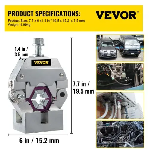 VEVOR Manuell betriebene AC-Schlauch-Crimpzange Hydra-Krimp 71550 Manuelles AC-Schlauch-Crimp-Set Klimaanlagenreparatur Handgehaltenes AC-Schlauch-Crimpwerkzeug mit 4 Matrizen – Bild 6