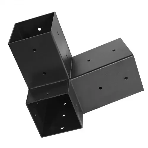 VEVOR Pfosttenverbinder, 3-Wege-Schräghalterung für 92 x 92 mm, Pergola-Halterung aus Karbonstahl mit Schrauben & Pfostensockeln, für Holzpergolen im Freien, Pavillons, Schuppen, 8 Stück – Bild 10