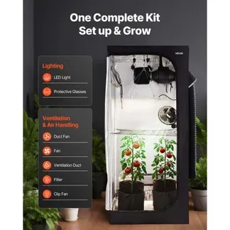 VEVOR Growzelt, 80x80x180 cm, Indoor-Pflanzenzelt mit Vollspektrum-LED-Zuchtlicht & Belüftungssystem, Growbox 600D hochreflektierendes Mylar, Zuchtzelte, Gewächshaus für Blumen & Gemüse VEVOR Growzelt, 80x80x180 cm, Indoor-Pflanzenzelt mit Vollspektrum-LED-Zuchtlicht & Belüftungssystem, Growbox 600D hochreflektierendes Mylar, Zuchtzelte, Gewächshaus für Blumen & Gemüse