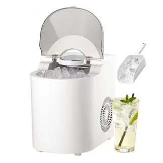 VEVOR Tisch-Eiswürfelmaschine, 7 Eiswürfel in 6 Minuten, 11,8 kg pro Tag, selbstreinigendes Gerät mit Eisschaufel, Eiswürfelmaschine mit 2 Größen von Kugeleis für Zuhause Küche, Büro Bar Party VEVOR Tisch-Eiswürfelmaschine, 7 Eiswürfel in 6 Minuten, 11,8 kg pro Tag, selbstreinigendes Gerät mit Eisschaufel, Eiswürfelmaschine mit 2 Größen von Kugeleis für Zuhause Küche, Büro Bar Party