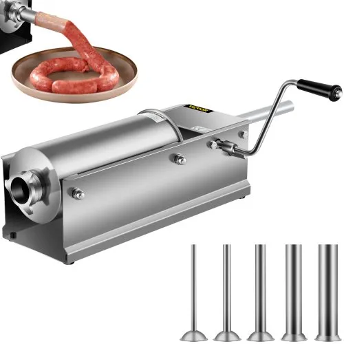 VEVOR Wurstfüller 5L Fleischwölfe Wurstmaschine Wurstfüllmaschine Horizontal Edelstahl Wurstspritze VEVOR Wurstfüller 5L Fleischwölfe Wurstmaschine Wurstfüllmaschine Horizontal Edelstahl Wurstspritze