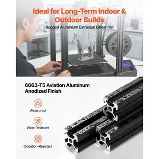 VEVOR 2020 Aluminium Profile 6 Stk. 2 m, Eloxierte T-Nut-Aluprofile nach EU-Standard, Hochfestes Strangpressprofil, Aluminiumschiene für 3D-Druckerteile, CNC-DIY-Werkbänke und Montage, Schwarz VEVOR 2020 Aluminium Profile 6 Stk. 2 m, Eloxierte T-Nut-Aluprofile nach EU-Standard, Hochfestes Strangpressprofil, Aluminiumschiene für 3D-Druckerteile, CNC-DIY-Werkbänke und Montage, Schwarz