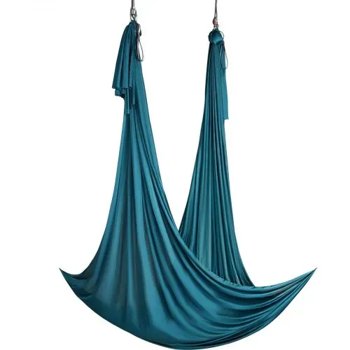 VEVOR Aerial Yoga Hängematte Set 10 x 2,8 m, Grün Aerial Yoga Swing Air Fliegen, Indoor Aerial Yoga Hammock Swing 1000 kg Max. Tragfähigkeit, inkl. Yoga-Socken & Stahlkarabiner & Alu-Drehgelenk – Bild 9