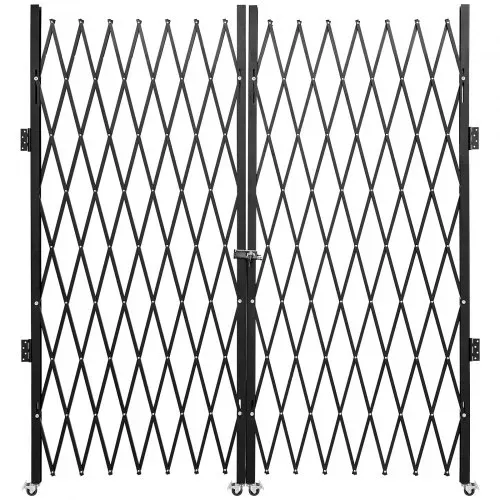 VEVOR Doppeltes Sicherheitsfalttor Einziehbar Scherentor 15,24-365,76 cm, Tragbar Scherentor mit 360°-Rollen Zusammenklappbar Außenbereich Kellertür, Garage, Schaufenster Zaun Schwarz Doppelfalttür – Bild 9
