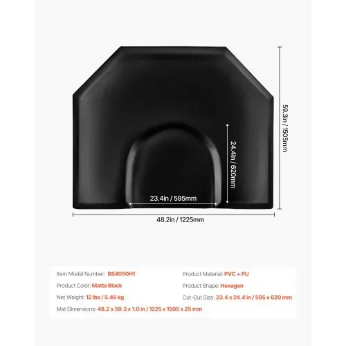 VEVOR Salonmatte für Friseure, 1225x1505 mm, Anti-Ermüdungs-Bodenmatte, Stehmatte, 25 mm dicke Friseursalon-Bodenmatte, leicht zu reinigende PVC-Oberfläche & abgeschrägte Kanten zum Stolpern – Bild 6