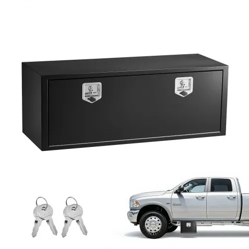 VEVOR Lkw Unterbaubox 1219 x 457 x 457 mm Unterflur Staukasten Kaltgewalzter Stahl Wasserdichter Werkzeugkasten mit T-Griff Schloss für Lkw Anhänger Transporter Werkzeugkiste Unterflurkasten Schwarz VEVOR Lkw Unterbaubox 1219 x 457 x 457 mm Unterflur Staukasten Kaltgewalzter Stahl Wasserdichter Werkzeugkasten mit T-Griff Schloss für Lkw Anhänger Transporter Werkzeugkiste Unterflurkasten Schwarz