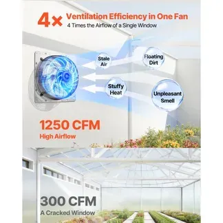 VEVOR 312mm Abluftventilator mit Lamellen Industrie Wandventilator 34W, Stahlgehäuse, Wandmontage, 2124m³/h, 1400U/min, Leiser Betrieb, Belüftung + Kühlung für Garage Gewächshaus Werkstatt Stall VEVOR 312mm Abluftventilator mit Lamellen Industrie Wandventilator 34W, Stahlgehäuse, Wandmontage, 2124m³/h, 1400U/min, Leiser Betrieb, Belüftung + Kühlung für Garage Gewächshaus Werkstatt Stall