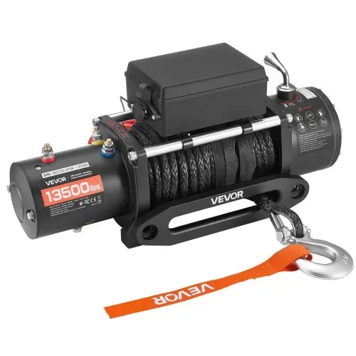VEVOR Elektrische Seilwinde, 6100 kg, 12 V DC Elektrowinde mit 26 m Synthetikseil, kabellose & kabelgebundene Fernbedienung, IP55, zum Abschleppen von Geländewagen, Jeeps, Anhängern &Booten – Bild 10