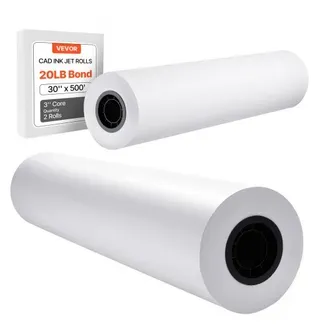 VEVOR Breitformatpapier Papierrollen 762 mm (B) / 152,4 m (L), 2 Rollen 20 lb Plotterpapierrollen ideal für CAD-Zeichnungen technische Pläne GIS-Karten Architekturentwürfe Plotterpapier VEVOR Breitformatpapier Papierrollen 762 mm (B) / 152,4 m (L), 2 Rollen 20 lb Plotterpapierrollen ideal für CAD-Zeichnungen technische Pläne GIS-Karten Architekturentwürfe Plotterpapier