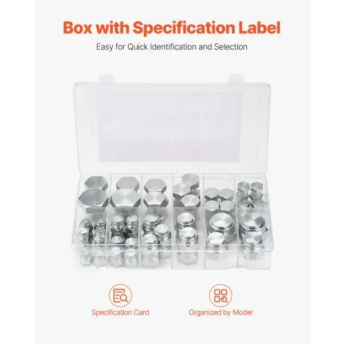 VEVOR 64-teiliges BSPP-Hydraulikfitting-Set, Hydraulikkappen- und Stopfen-Set mit Präzisionsgewinde, verzinkter Stahl, Hochleistungs-Adapter-Set, Armaturenbrettgrößen 04/06/08/10/12/16 – Bild 4
