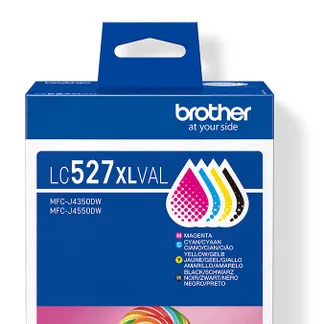 Brother LC527XLVAL Druckerpatrone 4 Stück(e) Original Hohe (XL-) Ausbeute Schwarz, Cyan, Magenta, Gelb Brother LC527XLVAL Druckerpatrone 4 Stück(e) Original Hohe (XL-) Ausbeute Schwarz, Cyan, Magenta, Gelb