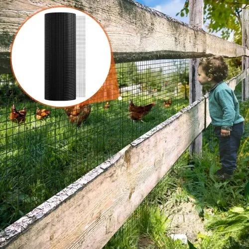 VEVOR Volierendraht 91 x 3048 cm, Gartenzaun, 1,06 mm Maschendrahtzaunrolle, Vinylbeschichtetes Drahtzaun für Hühnerstallbarrieren, Kaninchen- und Schlangenzäune, Geflügelgehege – Bild 7