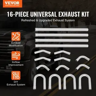 VEVOR Auspuff-Set 16-teilig DIY Universal Auspuff aus verzinktem Stahl 57,15 mm mit Steckverbindung & großem Auspuffrohr, rostfreies Auspuffrohr für Abgassystem, für Garage Autowerkstatt 4S-Laden VEVOR Auspuff-Set 16-teilig DIY Universal Auspuff aus verzinktem Stahl 57,15 mm mit Steckverbindung & großem Auspuffrohr, rostfreies Auspuffrohr für Abgassystem, für Garage Autowerkstatt 4S-Laden