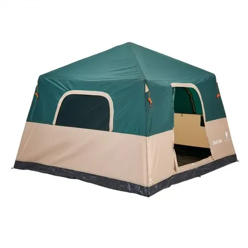 VEVOR Campingzelt 6 Personen, Aufblasbares Familienzelt mit Wiederaufladbarer Pumpe, TPU-Luftschlauch & 4 Netzfenstern, Kabinenzelt mit Tragetasche für Familien-Camping & Wandern, Grün – Bild 8