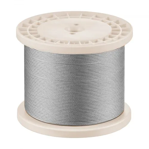 VEVOR Edelstahldrahtseil φ3,2 mm 304,8 m Länge, Drahtseil aus Edelstahl 316 mit einer Bruchlast von 798,3 kg, 1x19 Litzen, Stahlseil für Terrassengeländer, Gartenspaliere, inkl. Drahtschneider – Bild 7