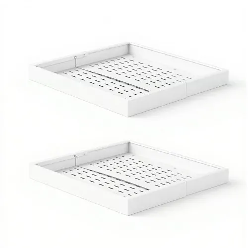 VEVOR 2 x Teleskopschubladen Ausziehbare Küchenschrank-Organizer 31-48 cm, 52 cm Tiefe Auszugsschubladen für Schränke, Erweiterbare Auszugsschubladen für Küchenschränke mit Nano-Klebestreifen, Weiß – Bild 8