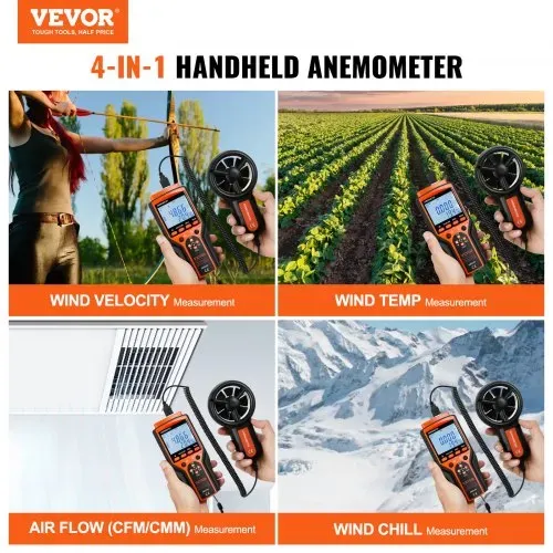 VEVOR 4 in 1 Anemometer 100,8MPH Luftgeschwindigkeitsmesser 168x75x36mm Windmesser IP44 Windmessgerät Windstärkemesser MAX/MIN/AVG/CU-Windgeschwindigkeitsdaten Geschwindigkeitsmessgerät VEVOR 4 in 1 Anemometer 100,8MPH Luftgeschwindigkeitsmesser 168x75x36mm Windmesser IP44 Windmessgerät Windstärkemesser MAX/MIN/AVG/CU-Windgeschwindigkeitsdaten Geschwindigkeitsmessgerät