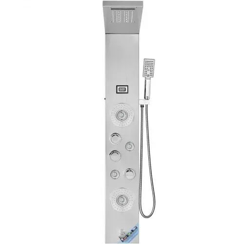 VEVOR Duschpaneelsystem, 6 Duschmodi, LED- und Display-Duschpaneelturm, Regenfall, Wasserfall, 4 Körpermassagedüsen, Wannenauslauf, Handbrause, 150 cm Schlauch, Wandmontiertes Duschset – Bild 9