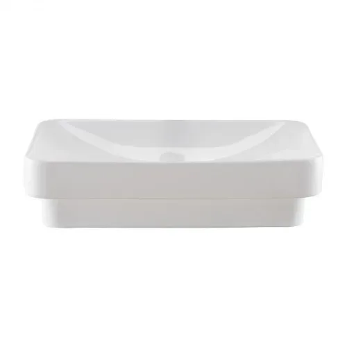 VEVOR Halbeinbauwaschbecken Handwaschbecken 490 x 305 mm rechteckiges Aufsatzwaschbecken mit 45 mm Abflussloch, modernes Einbauwaschbecken für kleine Räume Küchen Badezimmer Weiß – Bild 10
