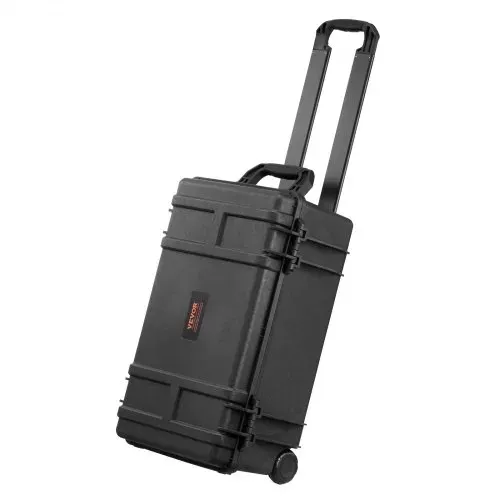 VEVOR wetterfester Hartschalenkoffer Trockenboxen mit vorgeschnittenem Schaumstoff, Rollen und einziehbaren Griffen für Reisen, IP67 wasserdichtes Gehäuse für Kameras Schwarz (55 x 34 x 24 cm) – Bild 9