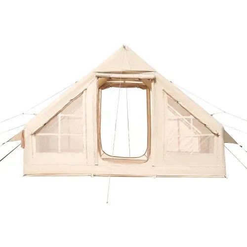 VEVOR Aufblasbare Zelte für Camping 3x2x2m, 3–5 Personen, 300D Oxford 4-Jahreszeiten-Glamping-Zelt mit Handpumpe, Ofenanschluss, 2 Türen & 2 Netzfenstern, inkl. Aufbewahrungstasche für Transport – Bild 10