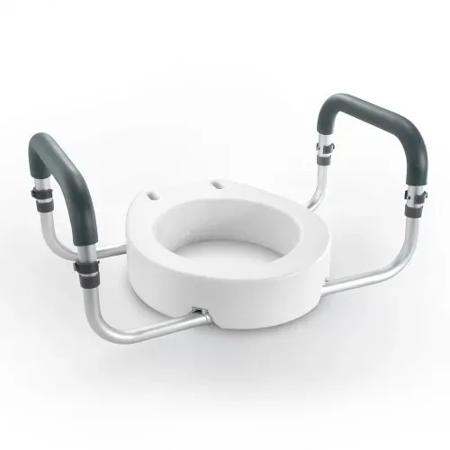 VEVOR Toilettensitzerhöhung, 88,9 mm Hoch, Tragkraft 136 kg, für Runde Standardtoiletten, Aluminium-Handlauf, mit EVA-Armlehnenpolster, für Senioren, Behinderte, Patienten, Schwangere, Mediziner – Bild 10