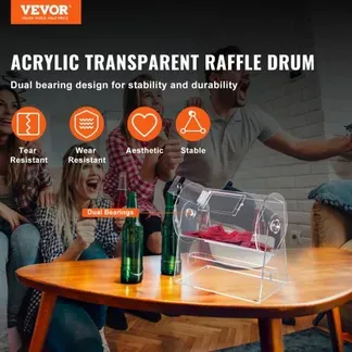 VEVOR Lostrommel Glückskind 2500 Lose oder 100 Tombola-Kugeln Fassungsvermögen, Professioneller Los-Drehkäfig mit 2 Schlüsseln, Transparente Lotterie-Drehscheibe, Losbox für Lotteriespiele VEVOR Lostrommel Glückskind 2500 Lose oder 100 Tombola-Kugeln Fassungsvermögen, Professioneller Los-Drehkäfig mit 2 Schlüsseln, Transparente Lotterie-Drehscheibe, Losbox für Lotteriespiele