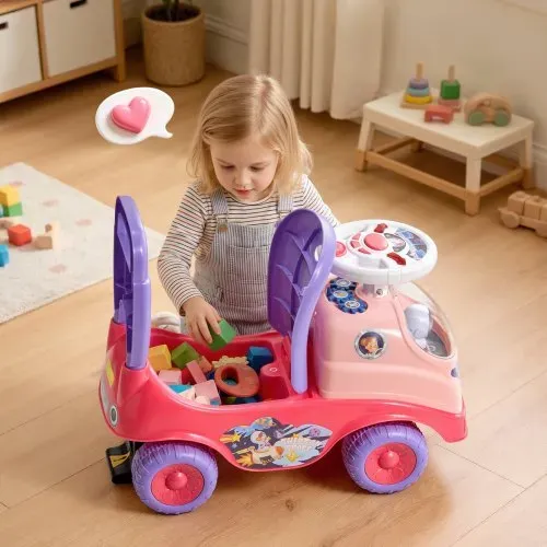 VEVOR Rutschauto, Rutscher für Kleinkinder, Rutschfahrzeug mit Hupe und Musik, 22 kg Tragkraft, Stauraum unter dem Sitz, Lauflernhilfe für Kleinkinder von 19 bis 36 Monaten, Rosa – Bild 7