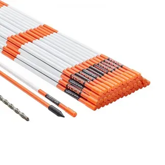 VEVOR Einfahrtsmarkierungen, 50 Stk. 121,92 cm, 1,02 cm Durchmesser, orangefarbene Glasfaserstangen, Schneepfähle mit reflektierendem Band, 30,48 cm Stahlbohrer und Schutzhandschuhe für Parkplätze, Ge VEVOR Einfahrtsmarkierungen, 50 Stk. 121,92 cm, 1,02 cm Durchmesser, orangefarbene Glasfaserstangen, Schneepfähle mit reflektierendem Band, 30,48 cm Stahlbohrer und Schutzhandschuhe für Parkplätze, Ge