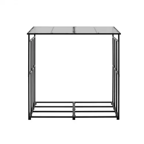 VEVOR Metall Kaminholzregal, 143x70x143 cm Brennholzregal, Kaminholzunterstand, max. Tragkraft 300 kg, Feuerholzregal, Kaminholzlager, Stapelhilfe für Veranden, Terrassen, Gärten – Bild 8