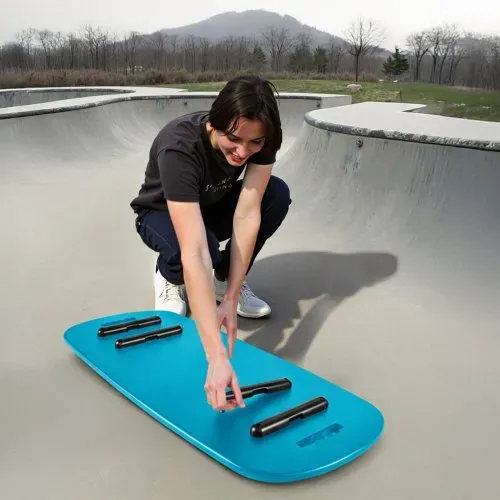 VEVOR Balance Board Holz Set für Erwachsene (76 cm), Wackelbrett bis 200 kg Belastbar, inkl. Rolle, Magnetstoppern & Ablage, Gleichgewichtstrainer für Surf- & Core-Training, Physiotherapie, Blau – Bild 7