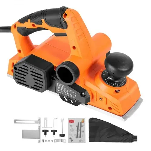VEVOR Elektrohobel, 82 mm Schnittbreite, 900 W, 14500 U/min, Handhobel für Holz, mit einstellbarer Schnitttiefe, 2 Klingen, für Holzbearbeitung, Holzfasen, Heimwerkerarbeiten, Hobelmaschine – Bild 8