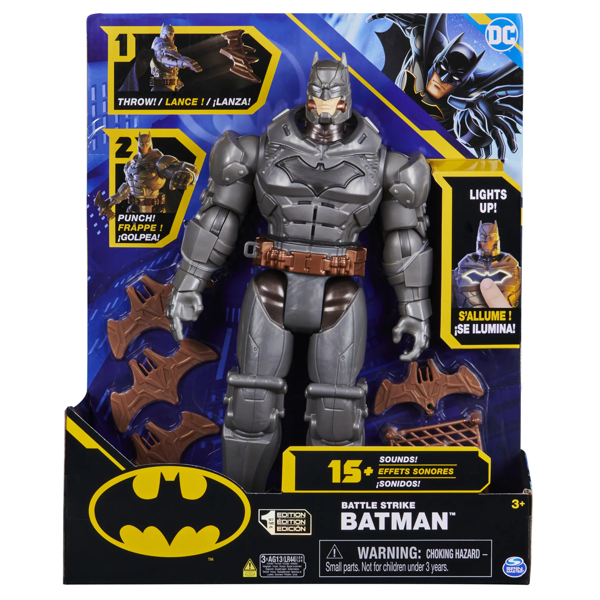 DC Comics Batman 30cm Deluxe - Actionfigur mit Schlag- und Wurffunktion, 5 Ausrüstungsgegenständen, Licht- und Soundeffekten – Bild 6