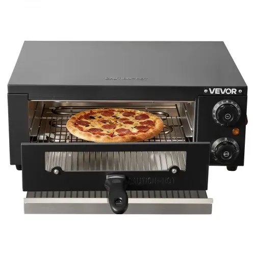 VEVOR elektrischer Pizzaofen, 30 cm Tischpizzaofen 25-300 °C, 1450 W, Pizzaofen mit Zeit- und Temperaturregelung & zwei Heizrohren, Grillrost, für Küche und Gastronomie – Bild 9