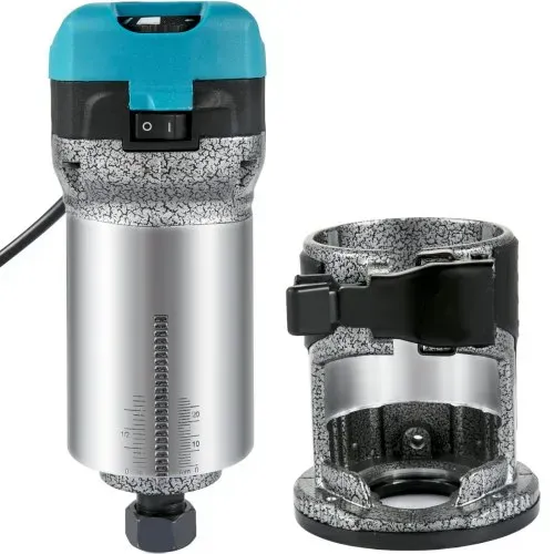 VEVOR Elektrik Hand Holz Oberfräse 800 W, Einhand Oberfräse 30000 U/min, Holz Kantenfräse, 3 Spannzangen, Soft-Start, Aluminiumlegierung, Drehzahlregelung, Elektrische Oberfräse Holzbearbeitung – Bild 8
