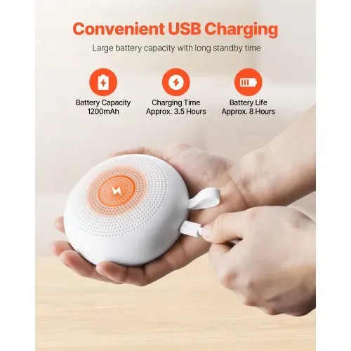 VEVOR Einschlafhilfe, White Noise Machine, 30 Musiktitel, 3-in-1-Soundmaschine mit weißem Rauschen, automatischer Abschaltfunktion, sanftem Ringlicht & Speicherfunktion, Rauschgerät – Bild 3