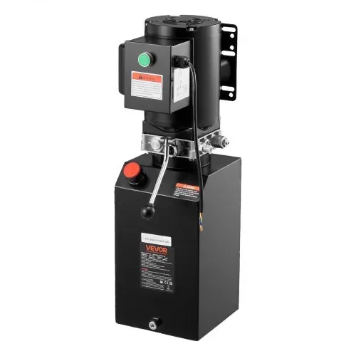 VEVOR Hydraulikpumpe Hydraulikaggregate AC 220 V, 15 Qt einfachwirkende Hydraulikeinheit, 6,3 L/min Ölfluss, max. Förderdruck 22 MPa für Muldenkipper Autowerkstätten Autohebebühnen, schwarz – Bild 9