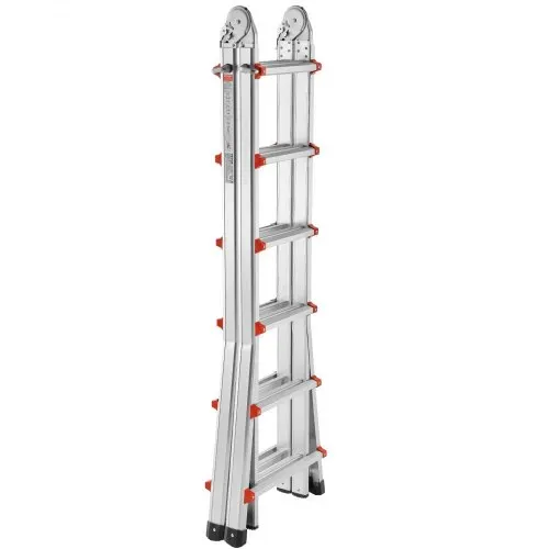 VEVOR Teleskopleiter mit A-Rahmen, 6230 mm kompakte Aluminium-Ausziehleiter, Mehrzweckleiter, Stehleiter, Anlegeleiter, Klappleiter für Hausaufgaben, Treppen, Innen- und Außendächer, 150 kg Tragkraft – Bild 10
