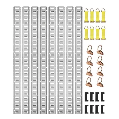 VEVOR Zurrschienen 34 Stk. Airlineschienen, Silber Transportschiene, 454 kg Max. Tragfähigkeit Ankerschiene, 1,52 m Schienenlänge Stäbchenzurrschiene zur Ladungssicherung für Anhänger und Wohnmobile VEVOR Zurrschienen 34 Stk. Airlineschienen, Silber Transportschiene, 454 kg Max. Tragfähigkeit Ankerschiene, 1,52 m Schienenlänge Stäbchenzurrschiene zur Ladungssicherung für Anhänger und Wohnmobile
