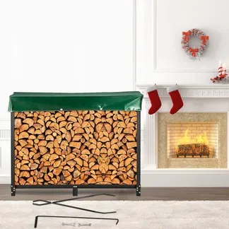 VEVOR Metall Kaminholzregal 590 kg Haltekapazität, Brennholzregal 244,5×36,2×122 cm, Holzunterstand mit PVC Abdeckung, Kaminholzhalter Holzregal für Kaminholz Schwarz, Stapelhilfe für Brennholz Außen VEVOR Metall Kaminholzregal 590 kg Haltekapazität, Brennholzregal 244,5×36,2×122 cm, Holzunterstand mit PVC Abdeckung, Kaminholzhalter Holzregal für Kaminholz Schwarz, Stapelhilfe für Brennholz Außen