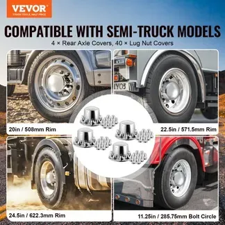 VEVOR Radkappen für die Hinterachse gewölbte Achsabdeckung für Sattelschlepper, galvanisierte ABS-Radmutternabdeckungen 4-teiliges komplettes Achsabdeckungs-Kombi-Set helles Silber Autodekoration VEVOR Radkappen für die Hinterachse gewölbte Achsabdeckung für Sattelschlepper, galvanisierte ABS-Radmutternabdeckungen 4-teiliges komplettes Achsabdeckungs-Kombi-Set helles Silber Autodekoration