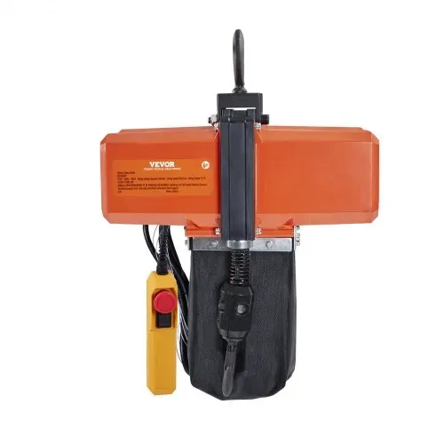 VEVOR Elektrischer Kettenzug, 1100 lbs Tragkraft, 15 ft Hubhöhe, 9,2 ft/min Geschwindigkeit, 230 V, einphasiger Brückenkran mit G100-Kette, 10 ft Kabelfernbedienung für Garage, Geschäft, Hotel, Zuhause – Bild 9
