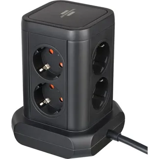 Steckdosenturm 8-fach, 2x USB-A, 1x USB-C, Steckdosenleiste Steckdosenturm 8-fach, 2x USB-A, 1x USB-C, Steckdosenleiste