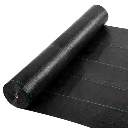 VEVOR Unkrautvlies 4x35,1 m Gartenvlies 100 g/㎡, Unkrautmatte auf Rolle aus Polypropylen, Unkrautfolie mit Hoher Belüftung Entwässerung, Wurzelsperre gegen Unkraut für Gewächshaus Bauernhof, Schwarz – Bild 9