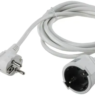 Schutzkontakt-Verlängerung, 3m, weiß H05VV-F3G 1,5mm² 16A/250V Schutzkontakt-Verlängerung, 3m, weiß H05VV-F3G 1,5mm² 16A/250V